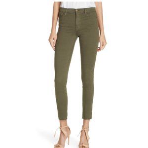 FRAME Le High Skinny Raw-edge High-Waisted Hi-Waisted Jeans Army Green 30